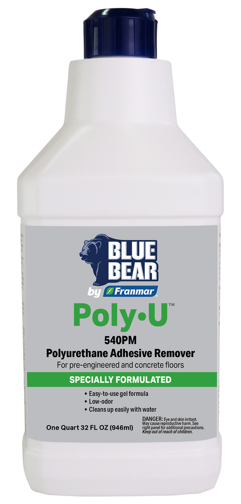 BLUE BEAR® 540PM: Poly•U® Polyurethane Adhesive Remover – Franmar, Inc
