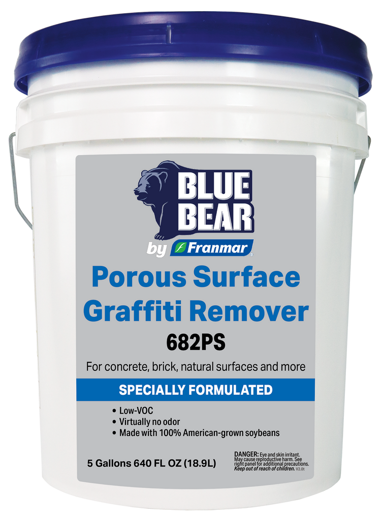 BLUE BEAR® 682PS: Porous Surface Graffiti Remover – Franmar, Inc BLUE BEAR® 682PS: Porous Surface Graffiti Remover – Franmar, Inc